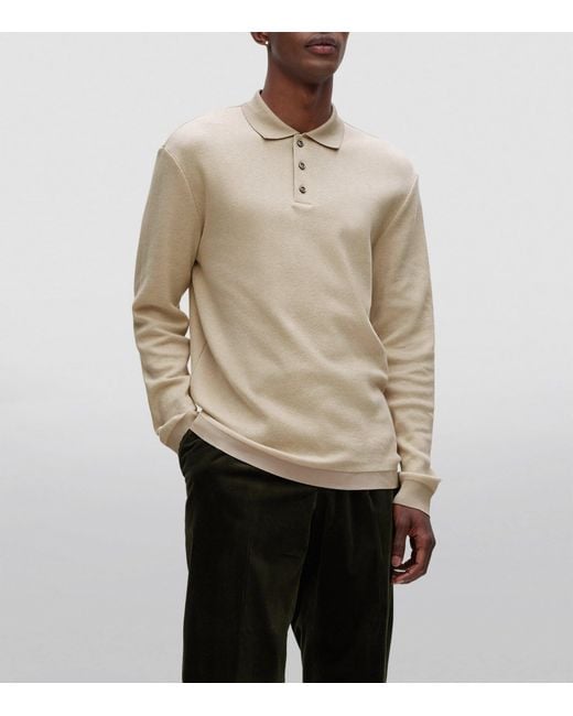 Boss Natural Long-Sleeved Polo Shirt for men