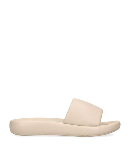 Fitflop Natural Leather Iqushion D-luxe Slides