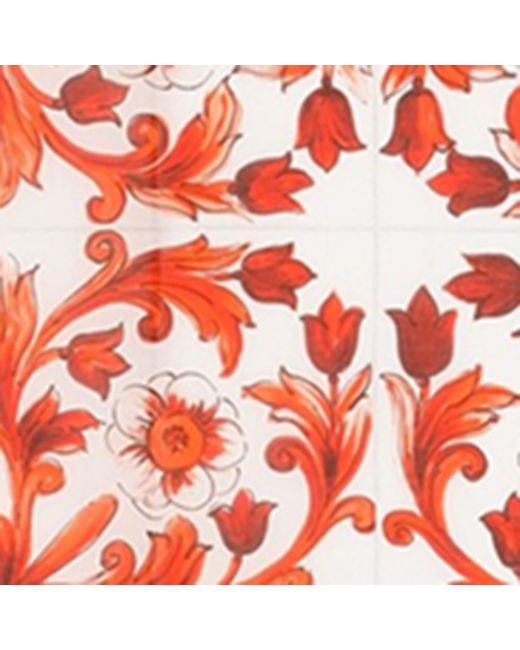 Dolce & Gabbana Red Cotton Majolica Pareo