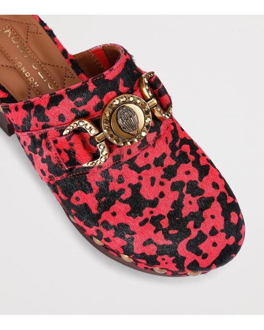 Kurt Geiger Red Leather Mansion Clogs