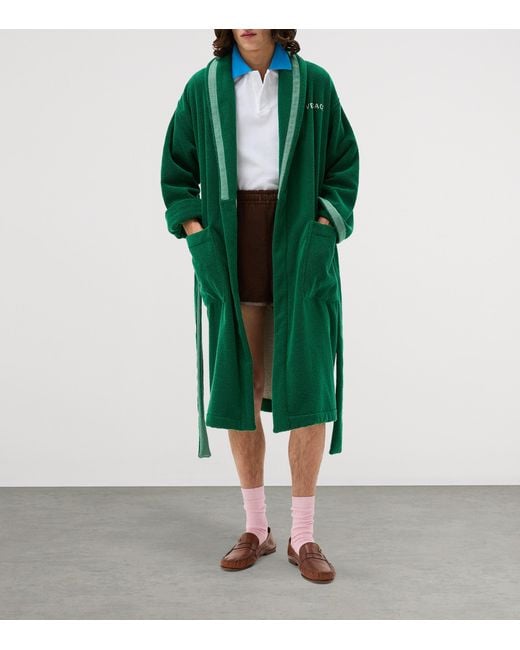 Versace Green Cotton Medusa Robe