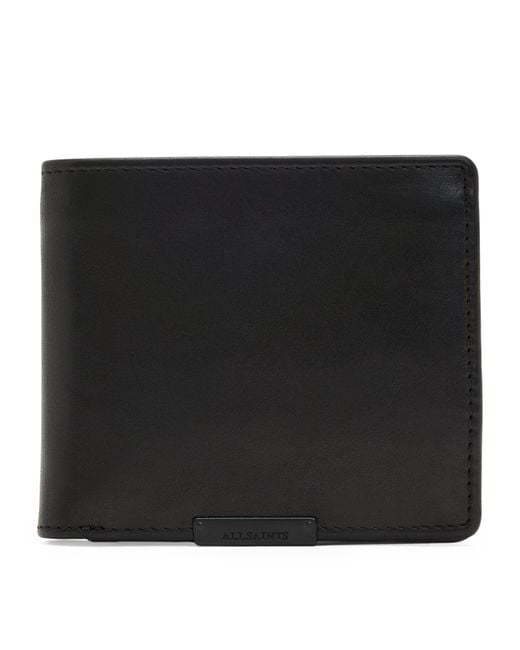 AllSaints Black Leather Blyth Wallet for men