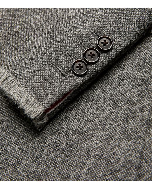 Thom Browne Gray Wide-Lapel Overcoat