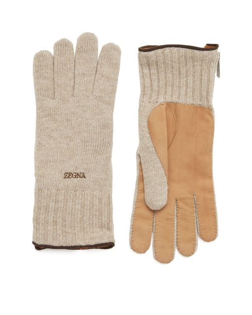 Zegna Natural Oasi Cashmere Gloves for men