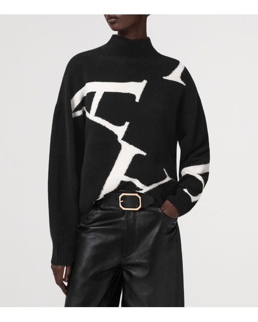 AllSaints Black A Star Sweater