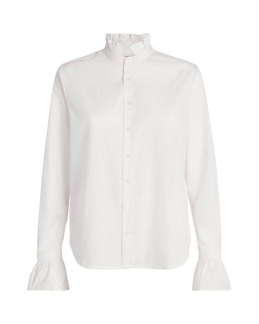 With Nothing Underneath White Cotton Poplin Kew Blouse