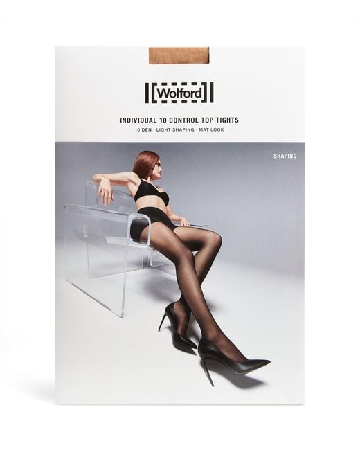 Wolford White Individual 10 Top Control Tights