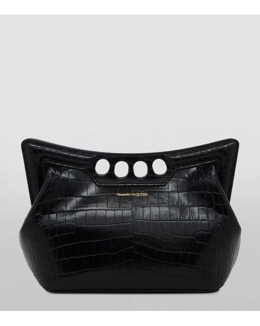Alexander McQueen Black Leather The Peak Shoulder Bag