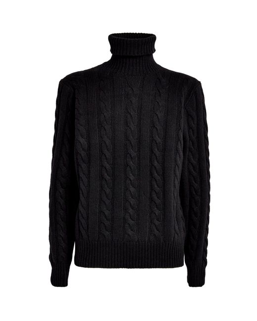 Polo Ralph Lauren Black Wool-cashmere Cable-knit Sweater for men