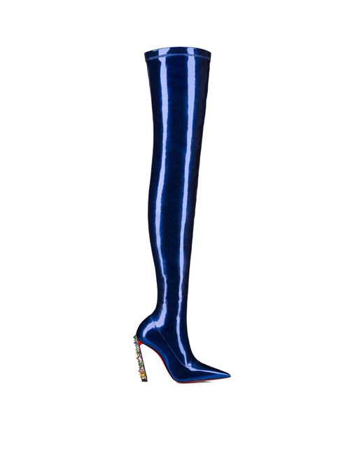 Christian Louboutin Blue X Marvel Cosmic Alta Boots 100