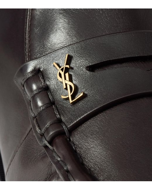Saint Laurent Brown Leather Le Loafer Ankle Boots for men