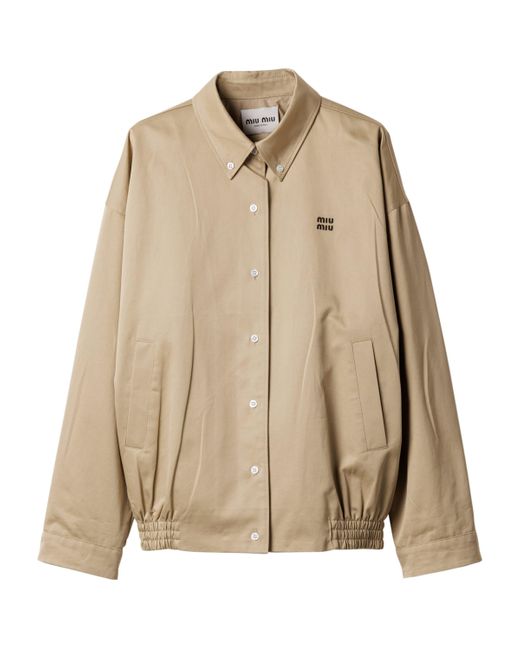 Miu Miu Natural Cotton Chino Blouson Jacket