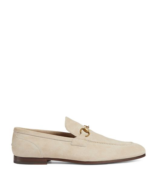 Gucci White Suede Jordaan Loafers for men