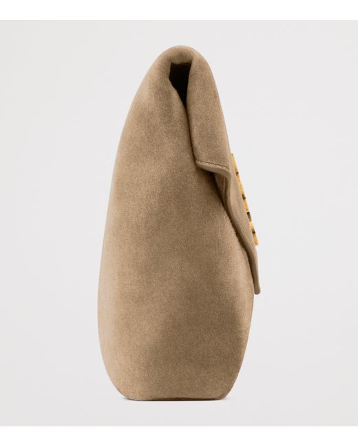 Saint Laurent Natural Large Suede Cassandre Envelope Pouch