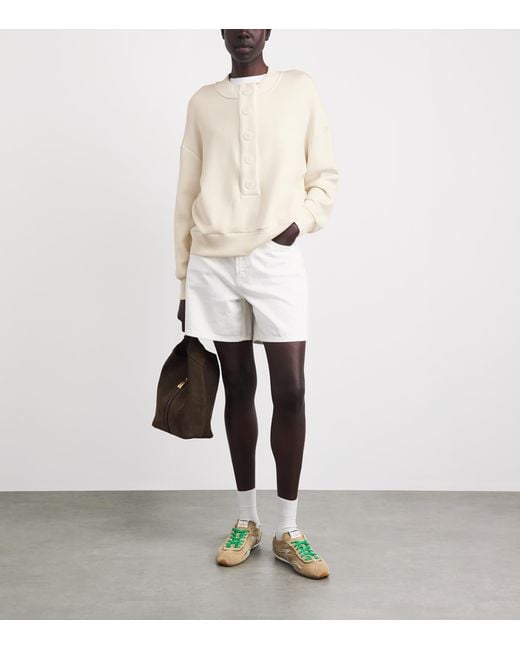 Varley White Button-Up Reena Sweatshirt
