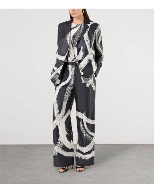 Marina Rinaldi White Silk Printed Blouse