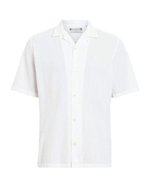 AllSaints White Cotton Valley Shirt for men