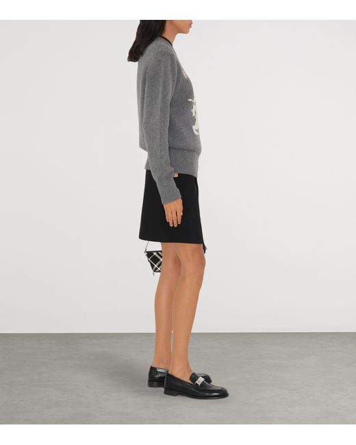 Burberry Gray Wool-Cashmere Ekd Sweater