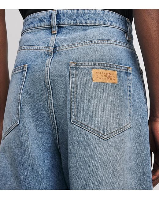 MM6 by Maison Margiela Blue Panelled Wide-Leg Jeans for men