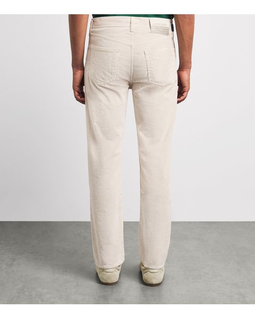 Jacob Cohen White Corduroy Edo Straight-Fit Chinos for men