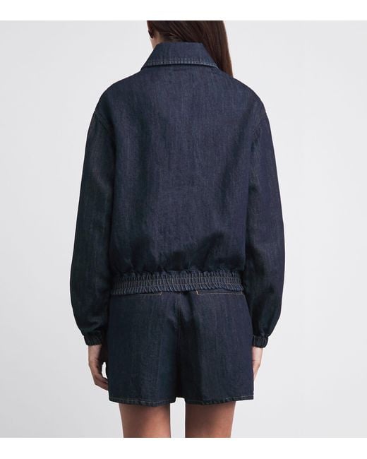 7 For All Mankind Blue Cotton-Linen Denim Jacket