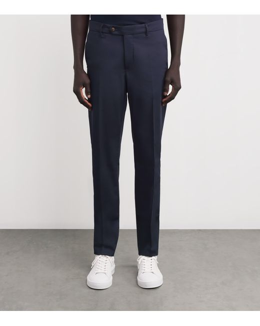 Pal Zileri Blue Cotton Stretch Slim-Fit Chinos for men