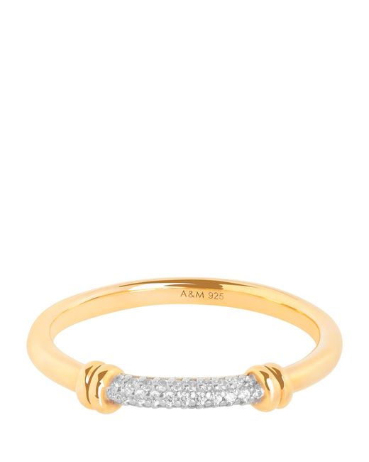 Astrid & Miyu Natural Plated Pavé Knot Ring