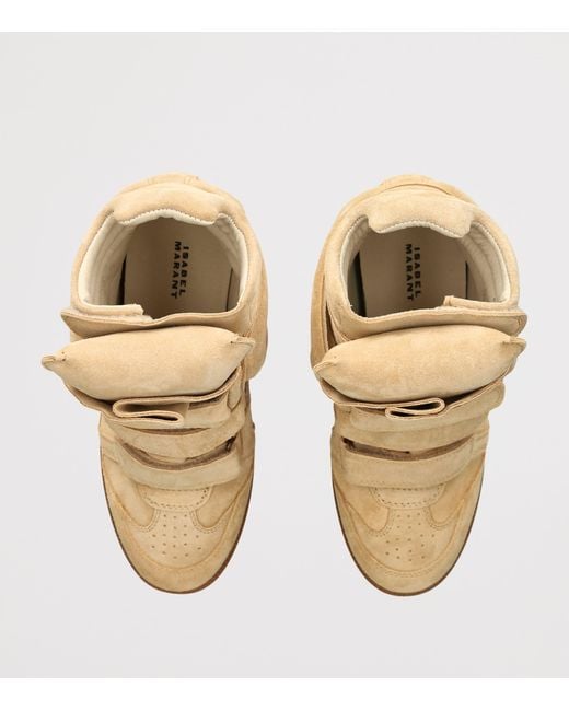 Isabel Marant Natural Suede Bekett Wedge Sneakers 50