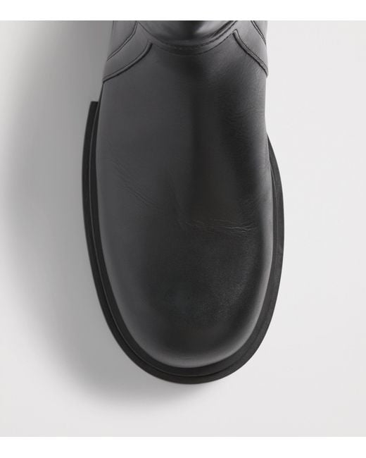 Rick Owens Black Leather Creeper Gabe Ankle Boots for men