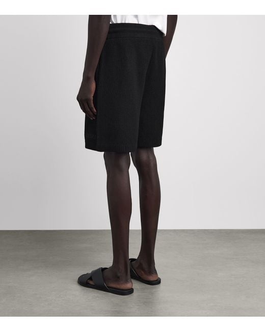Amiri Black Cotton Crochet Mesh Shorts for men