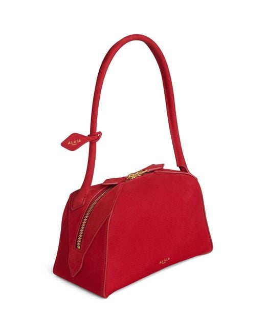 Alaïa Red Small Leather Le Bouledogue Shoulder Bag