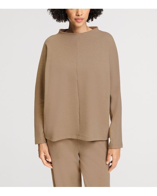Hanro Brown High-Neck Sweatshirt