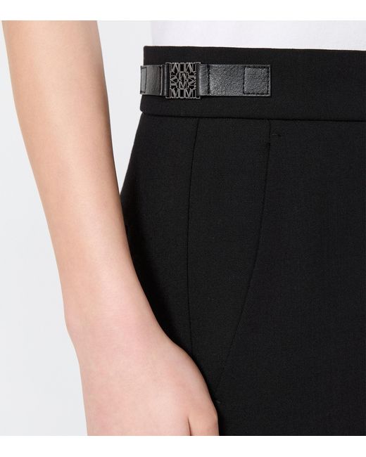 Max Mara Black Wool-Blend Cropped Trousers
