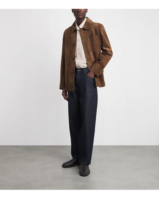 Yves Salomon Brown Suede Overshirt for men
