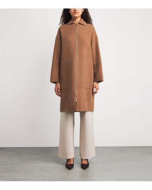 Eleventy Brown Wool Collared Coat
