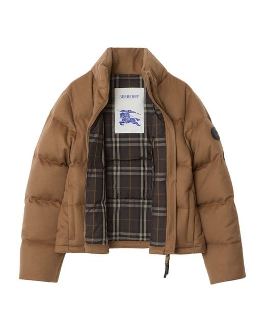 Burberry Brown Cashmere Puffer Jacket