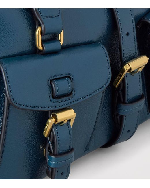 Mulberry Blue Small Leather Roxanne Top-Handle Bag