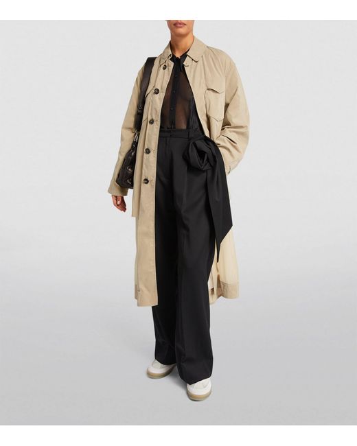 MM6 by Maison Martin Margiela Natural Cut-out Trench Coat