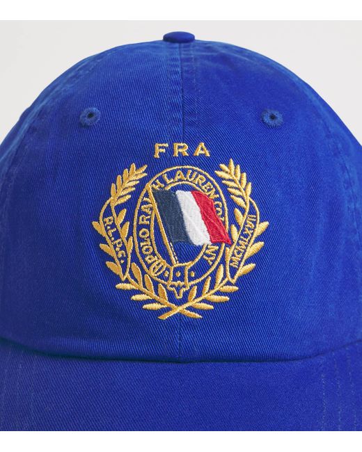 Polo Ralph Lauren Blue Cotton Twill France Crest Baseball Cap for men