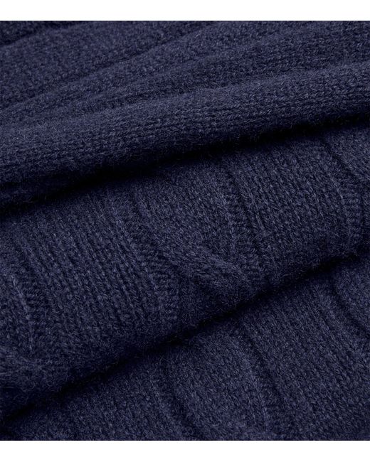 Harrods Blue Cashmere Cable-knit Sweater for men