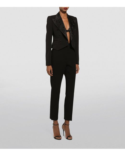 Dolce & Gabbana Black Wool High-Waisted Trousers