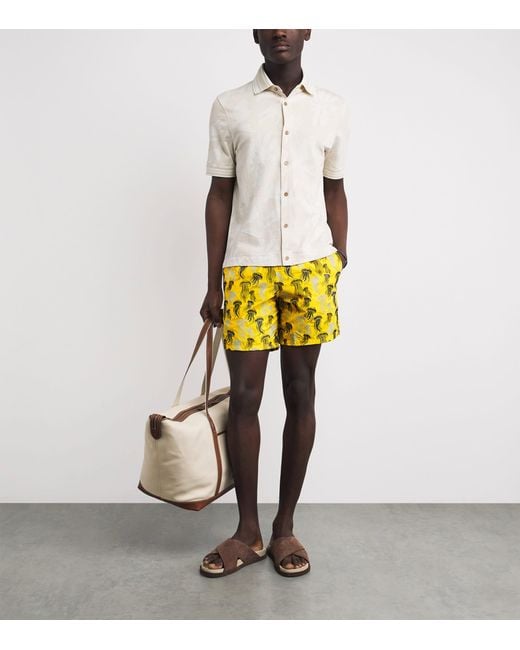 Vilebrequin Yellow Embroidered Jellyfish Swim Shorts for men
