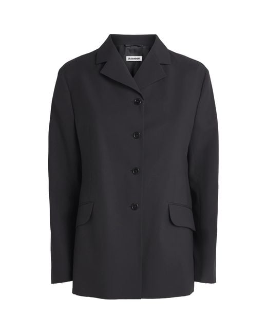 Jil Sander Black Wool Gabardine Blazer
