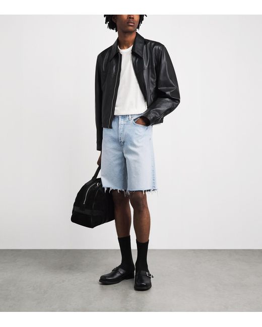 Agolde Blue Denim Anson Shorts for men