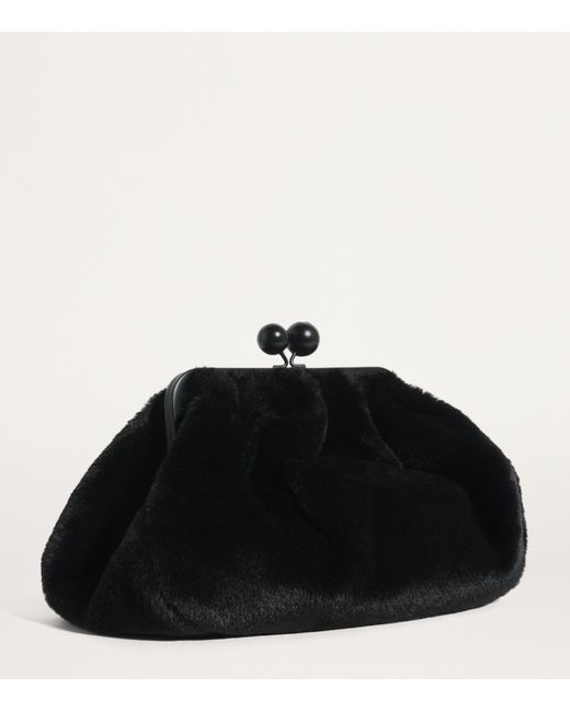 Weekend by Maxmara Black Medium Faux Fur Pasticcino Clutch Bag