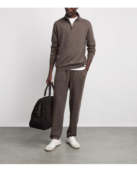 Johnstons Gray Cashmere Lewis Sweatpants for men