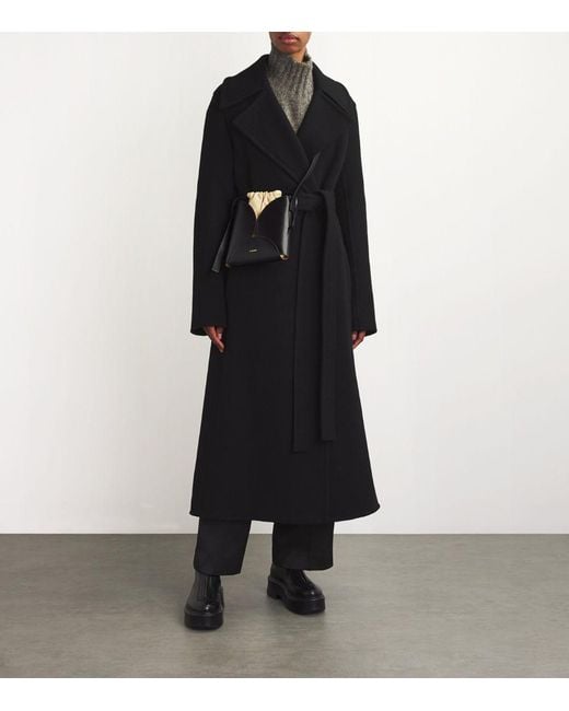 Jil Sander Cashmere Belted Wrap Coat in Black Lyst UK