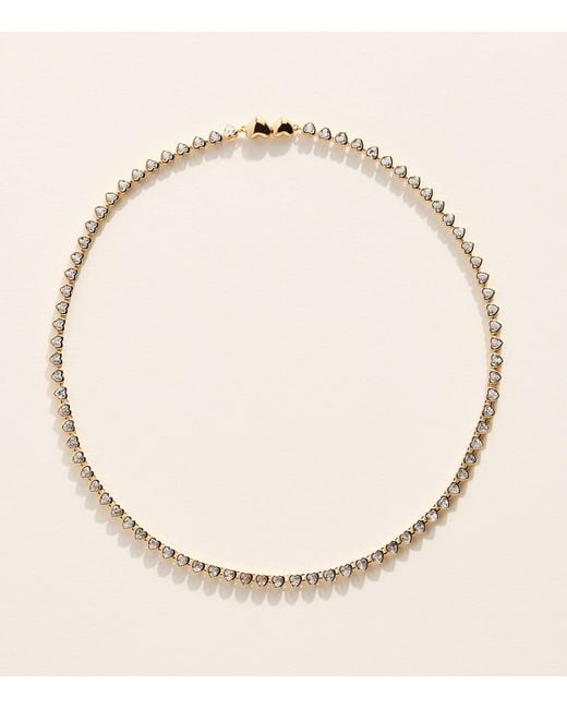 Astrid & Miyu Natural Plated Heart Tennis Necklace