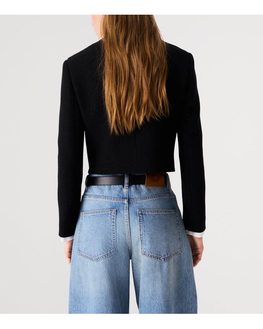 Maje Blue Knitted Glitter Jacket