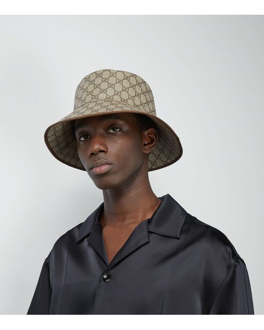 Gucci Brown Gg Supreme Bucket Hat for men